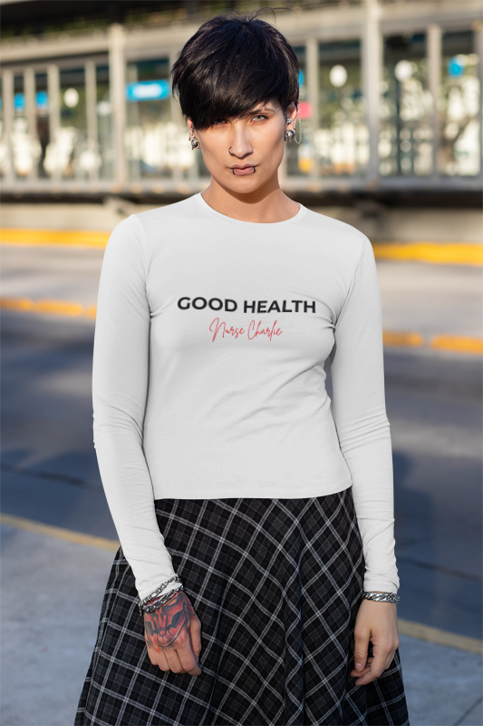 Good Health Long Sleeve Logo-Black/Red