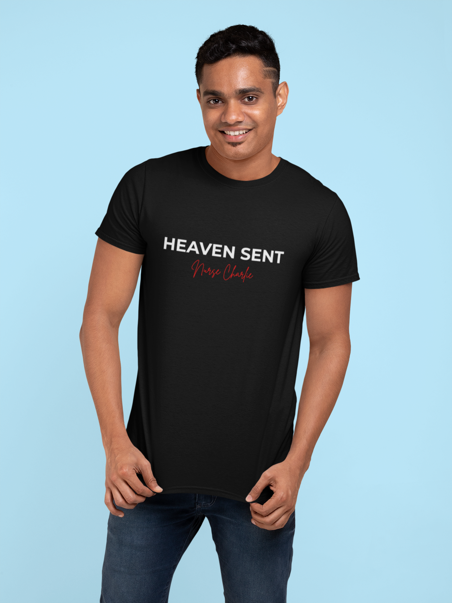 Heaven Sent T-Shirt Logo-White/Red