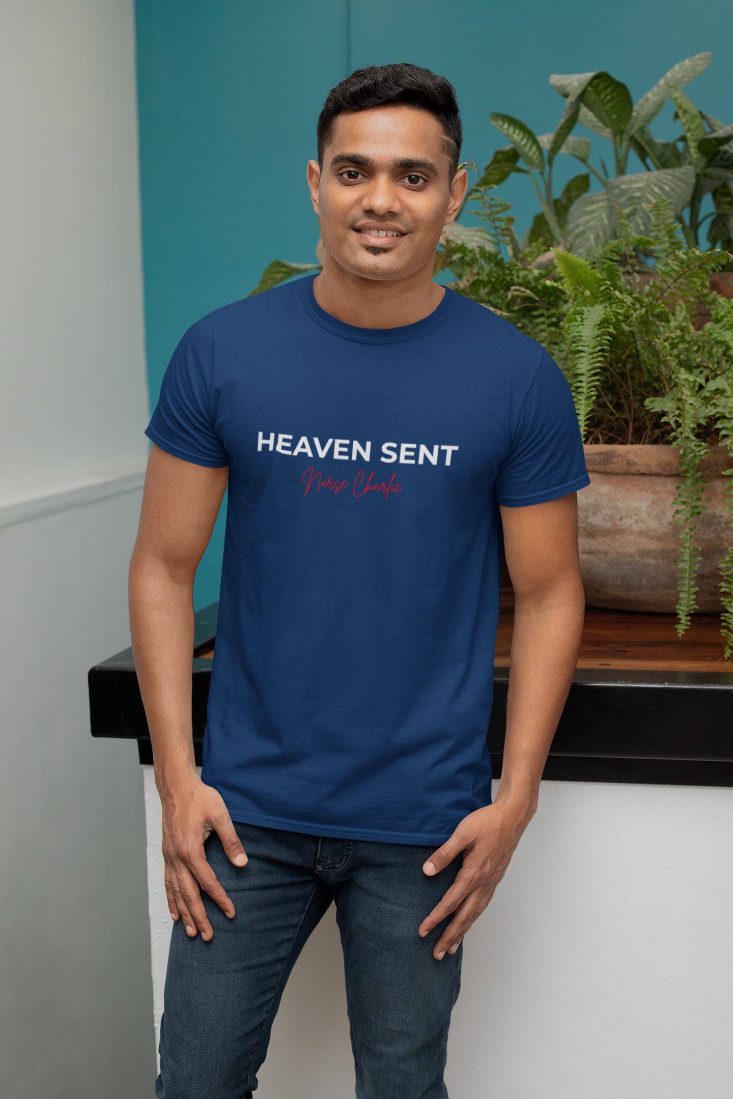 Heaven Sent T-Shirt Logo-White/Red