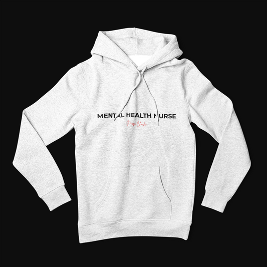 Mental Health Nurse Hoodie Logo-Black/Red