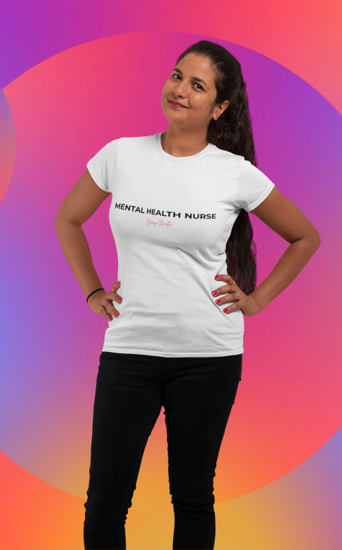 Mental Health Nurse T-Shirt Logo-Black/Red