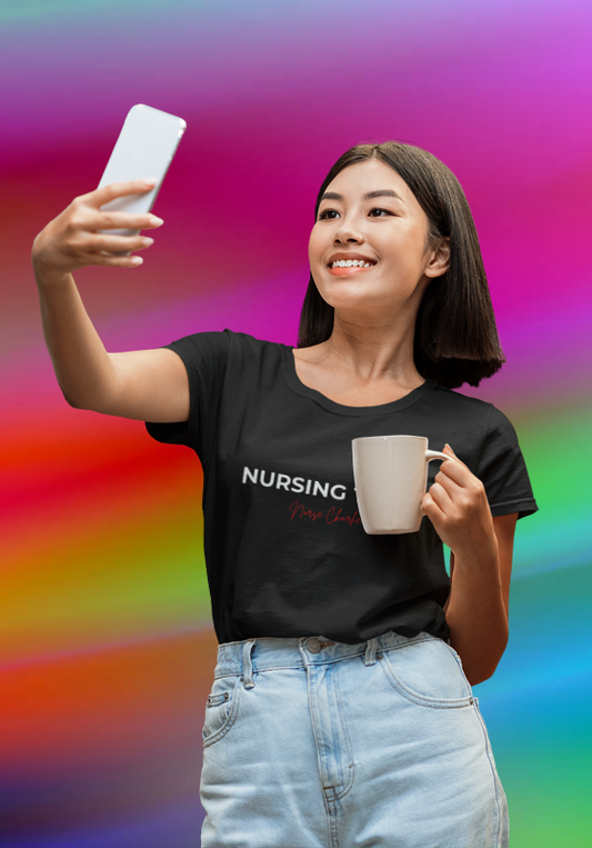 Nursing Team T-Shirt Logo-White/Red