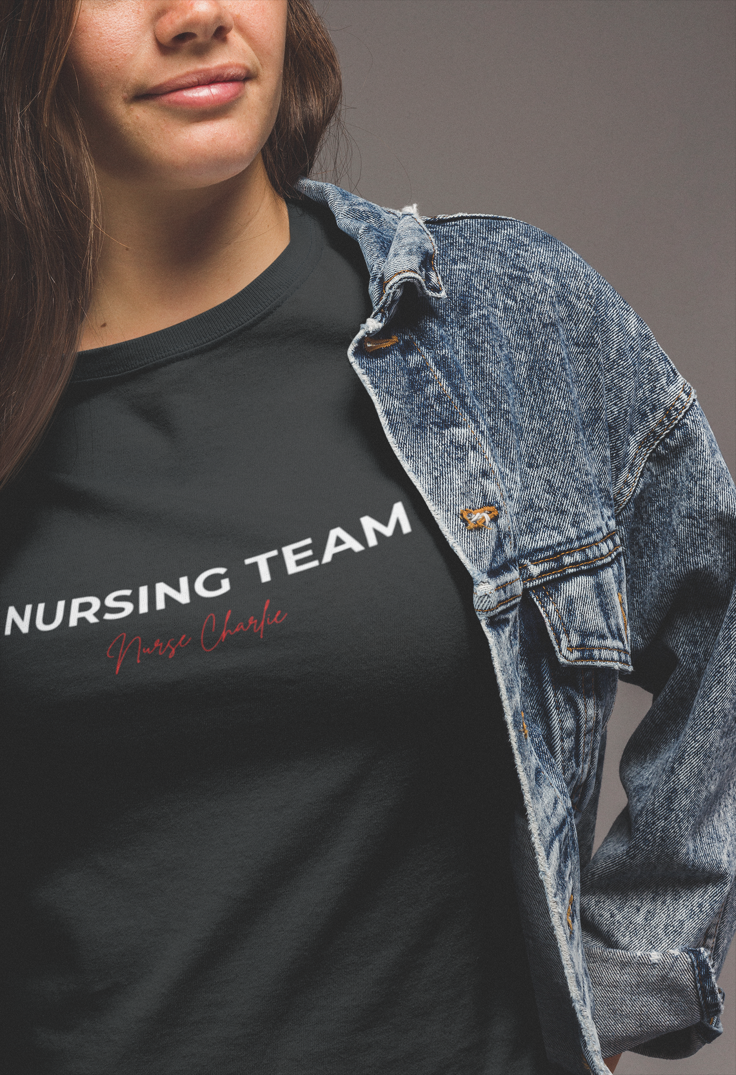 Nursing Team T-Shirt Logo-White/Red