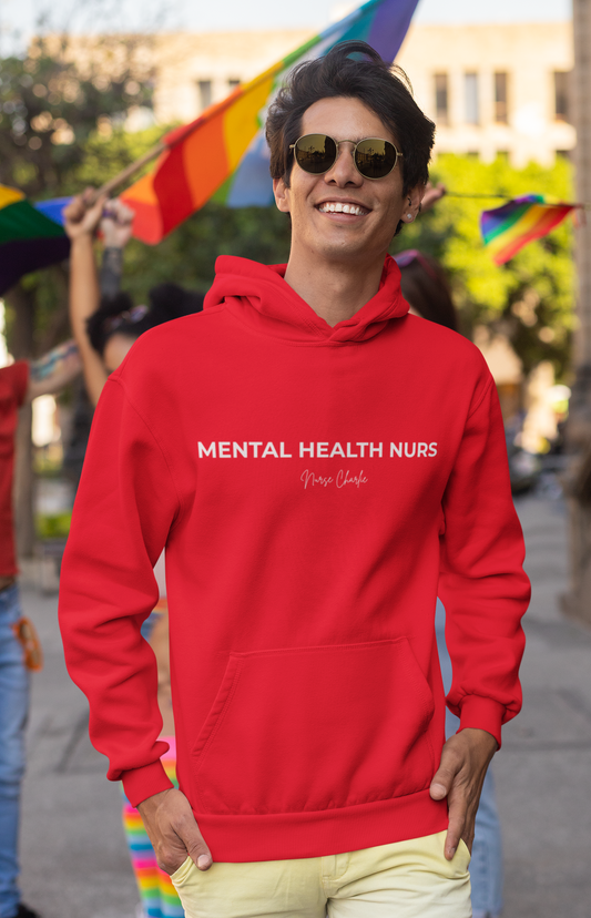 Mental Health Nurse Hoodie Logo-White