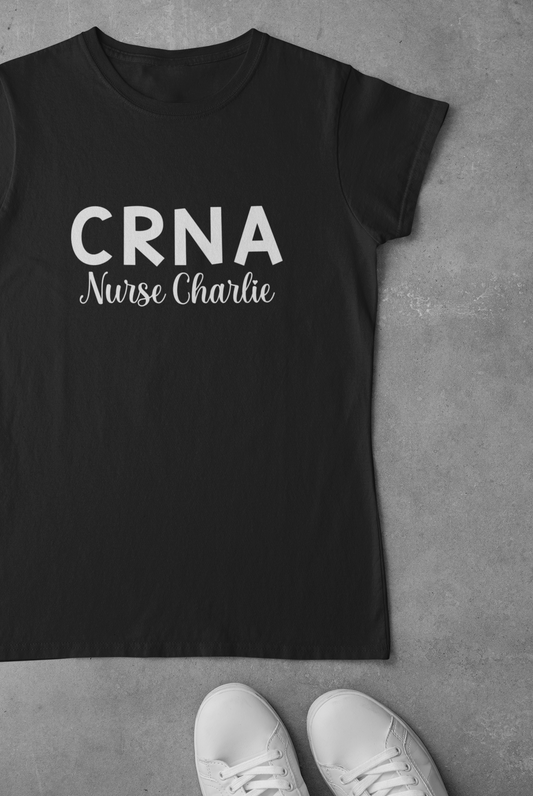 Certified Registered Nurse Anesthetist (CRNA) T-Shirt Logo-White