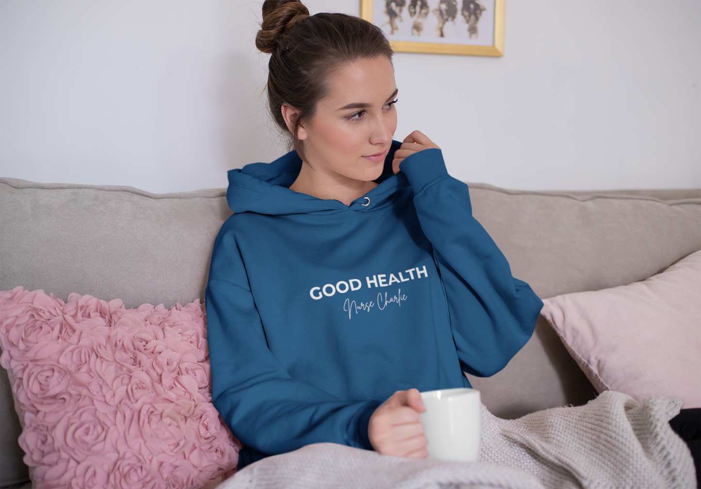 Good Health Hoodie Logo-White