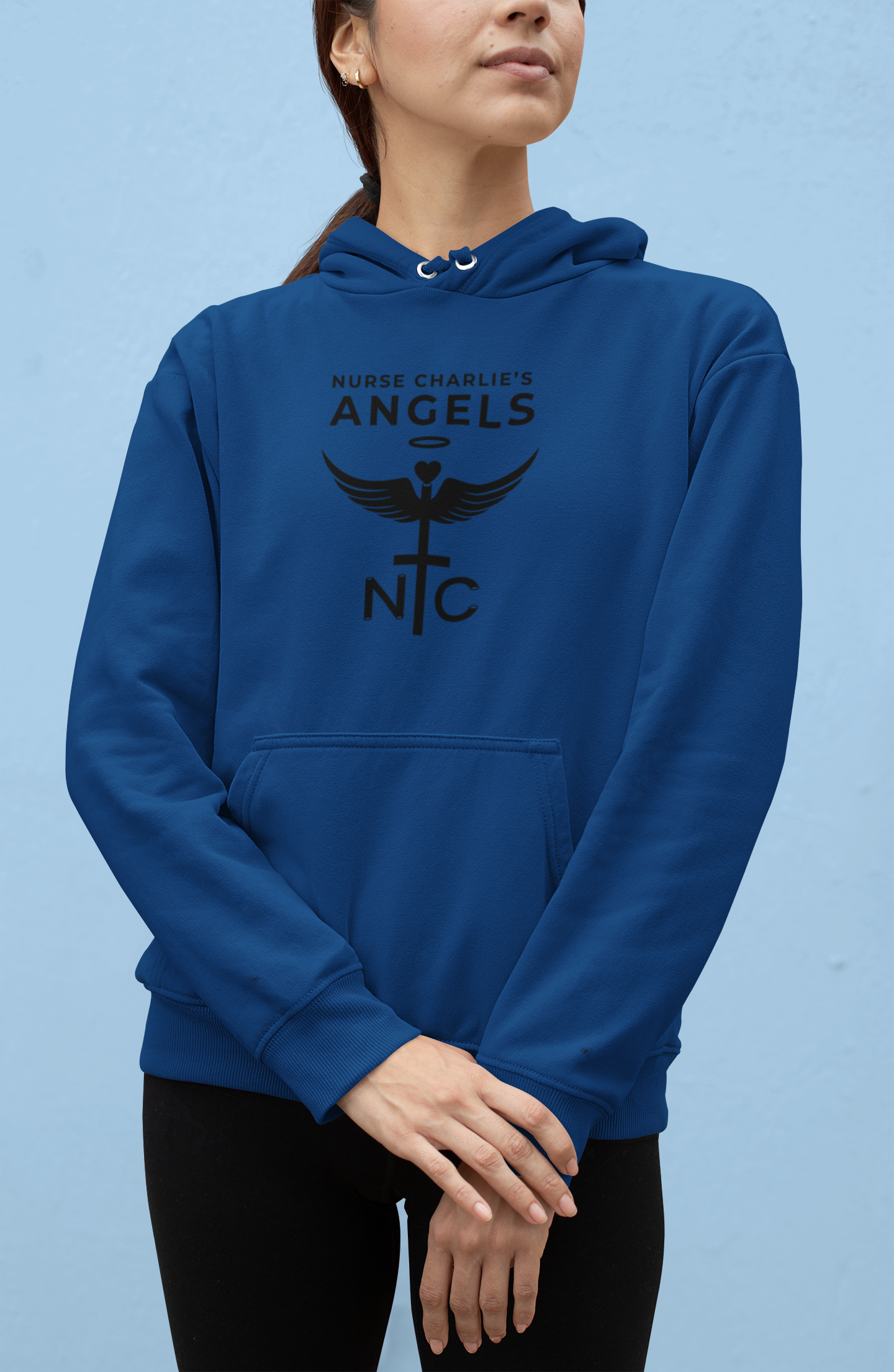 Nurse Charlie's Angels Classic Hoodie Logo-Black