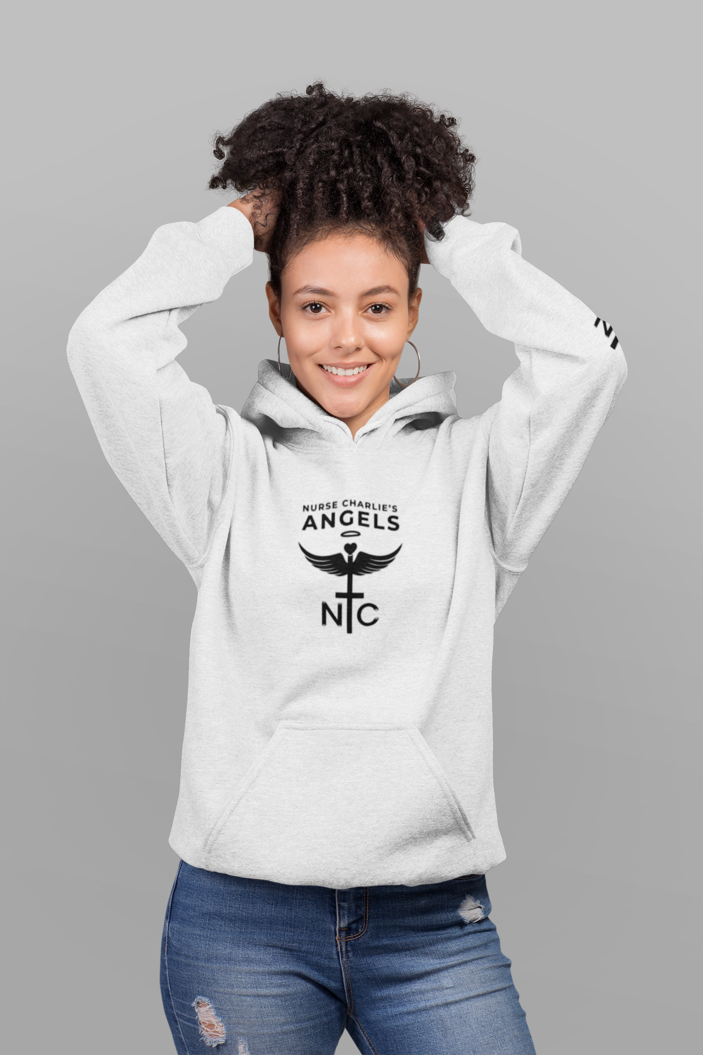 Nurse Charlie's Angels Classic Hoodie Logo-Black