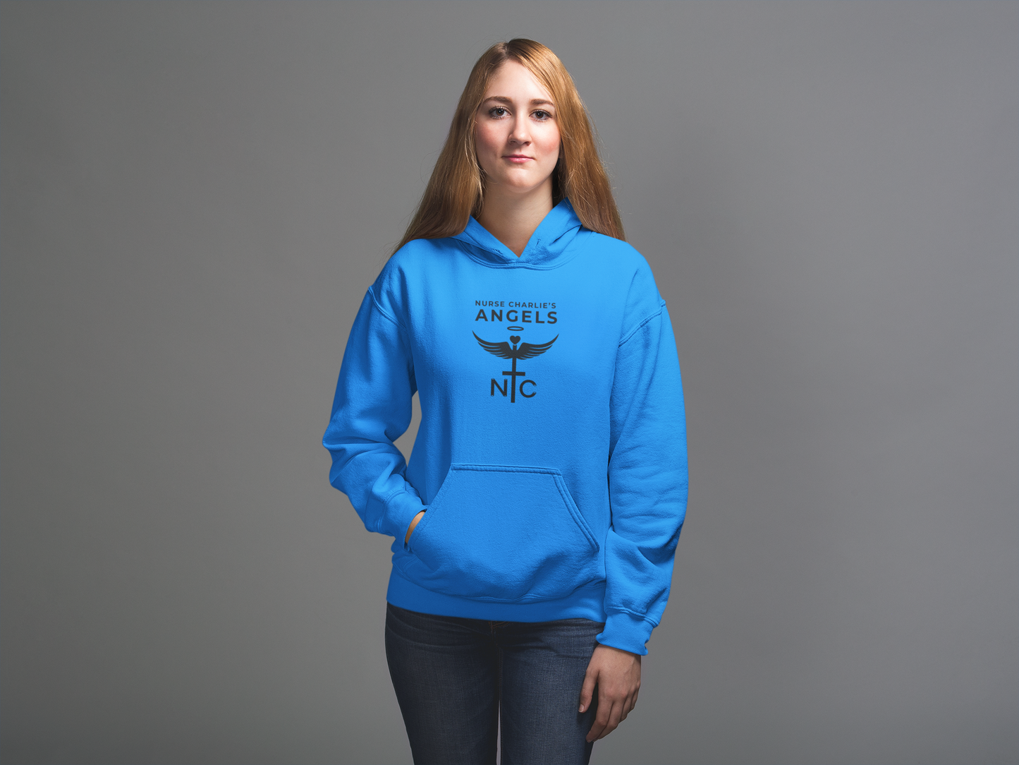 Nurse Charlie's Angels Classic Hoodie Logo-Black