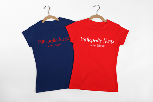 Orthopedic Nurse T-Shirt Logo-White OR Red