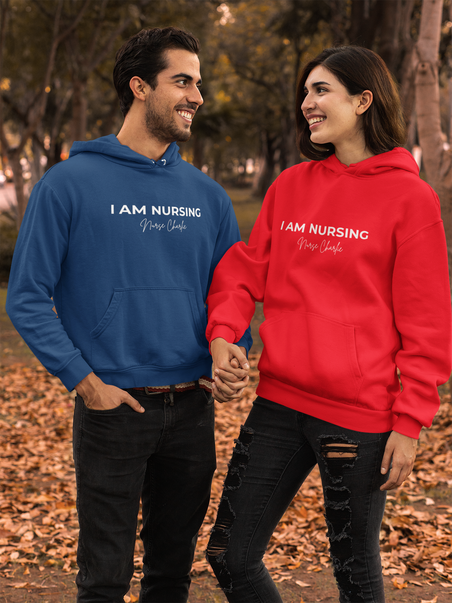 I AM NURSING Hoodie Logo-White