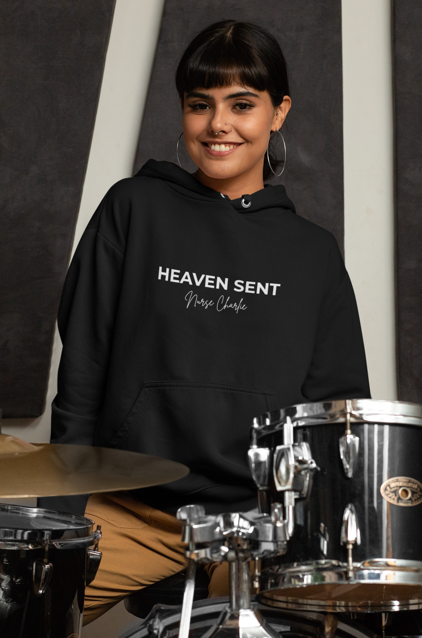 Heaven Sent Hoodie Logo-White