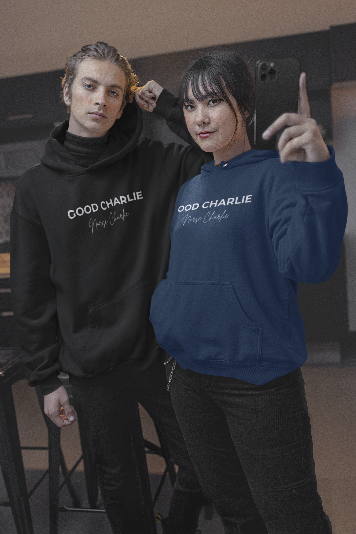 Good Charlie Hoodie Logo-White