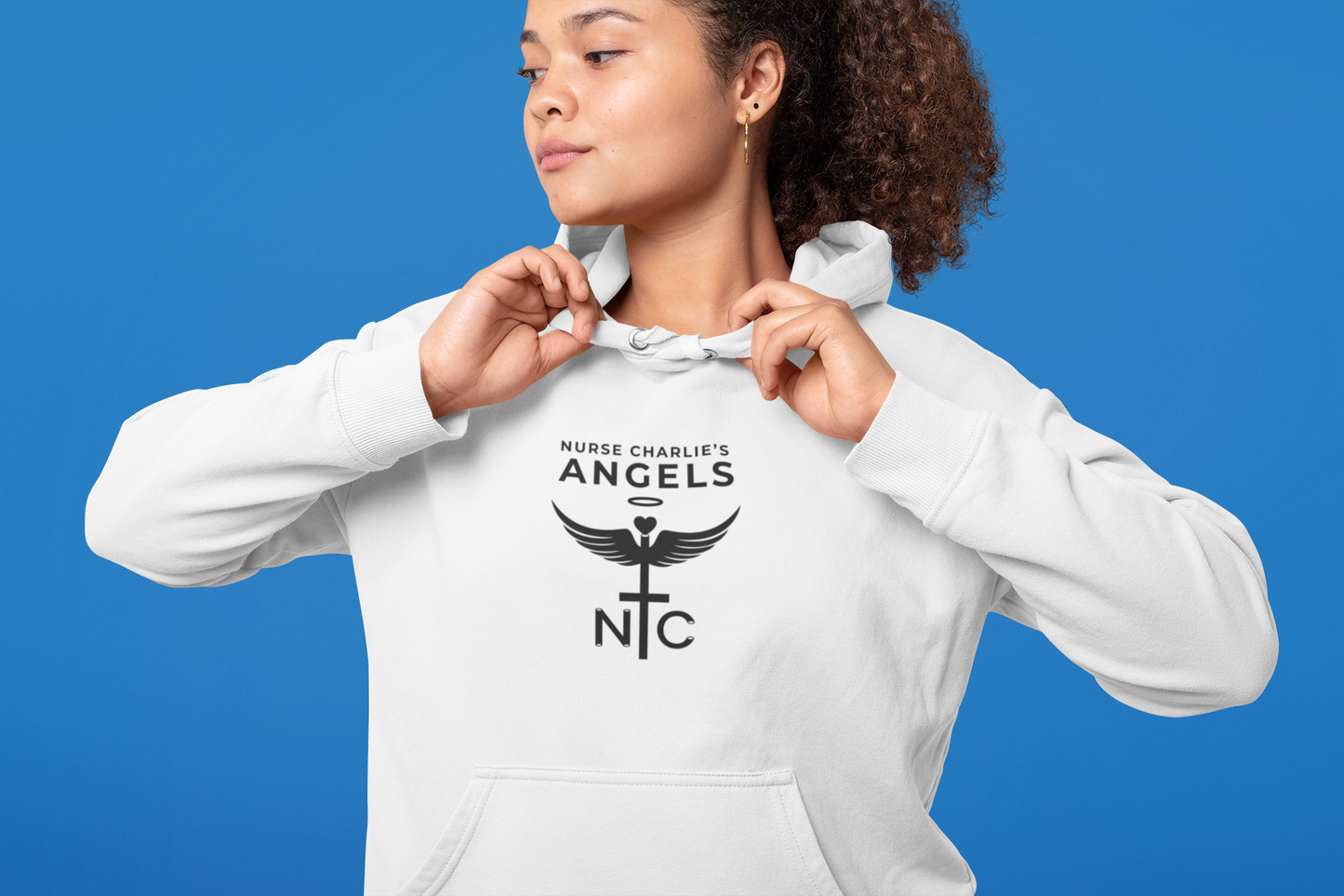 Nurse Charlie's Angels Classic Hoodie Logo-Black