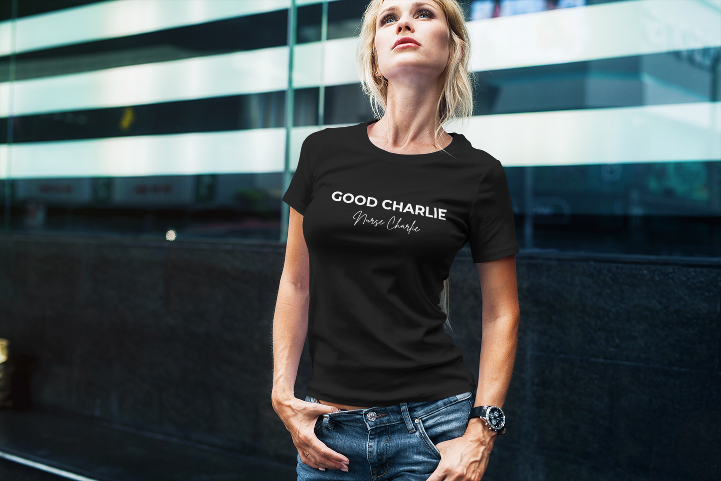 Good Charlie T-Shirt Logo-White